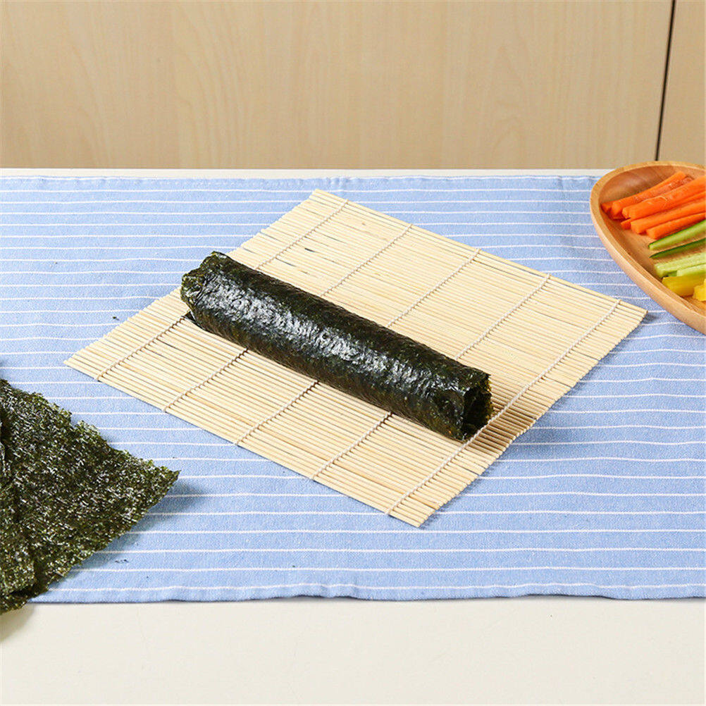 Sushi Mat Bamboo Maker Kit Rice Roll Mold Kitchen DIY Mould Roller Rice Paddle