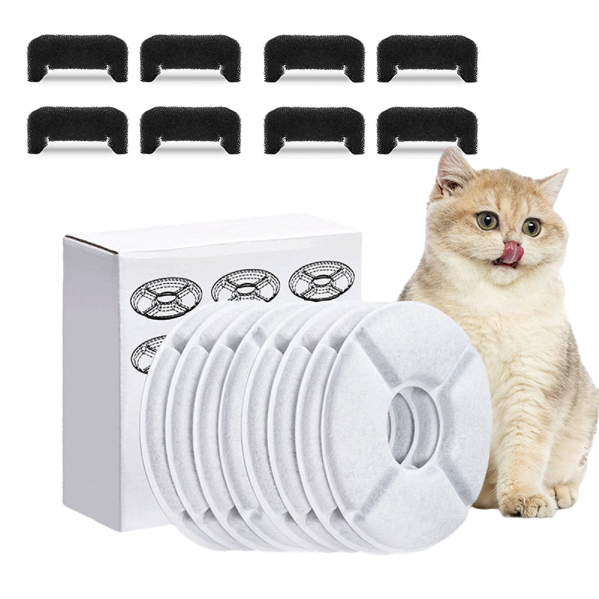 PETZY Cat Water Fountain，Stainless Steel Flower Cat Water Dispenser, 2