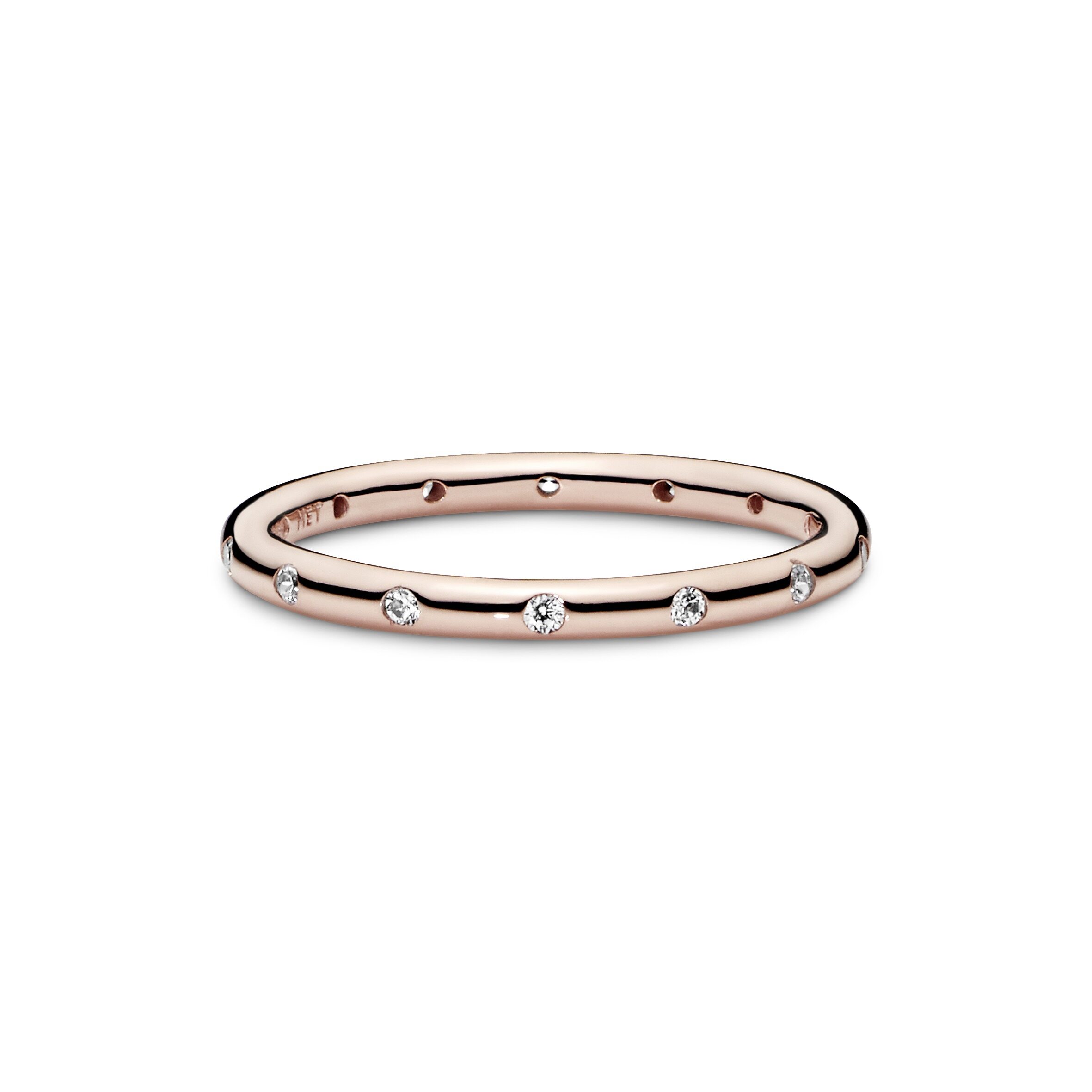 2021 Original Pandoras Rose Simple Sparkling Band Ring