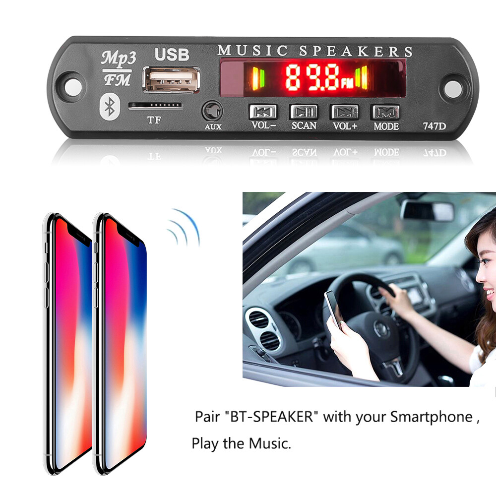 Bo Mạch Giải Mã MP3 WMA DC 5V 12V Bộ Giải Mã MP3 Bluetooth Không Dây Mô-đun Âm Thanh USB Đài Phát Thanh TF Với Điều Khiển Từ Xa Cho Loa Xe Hơi
