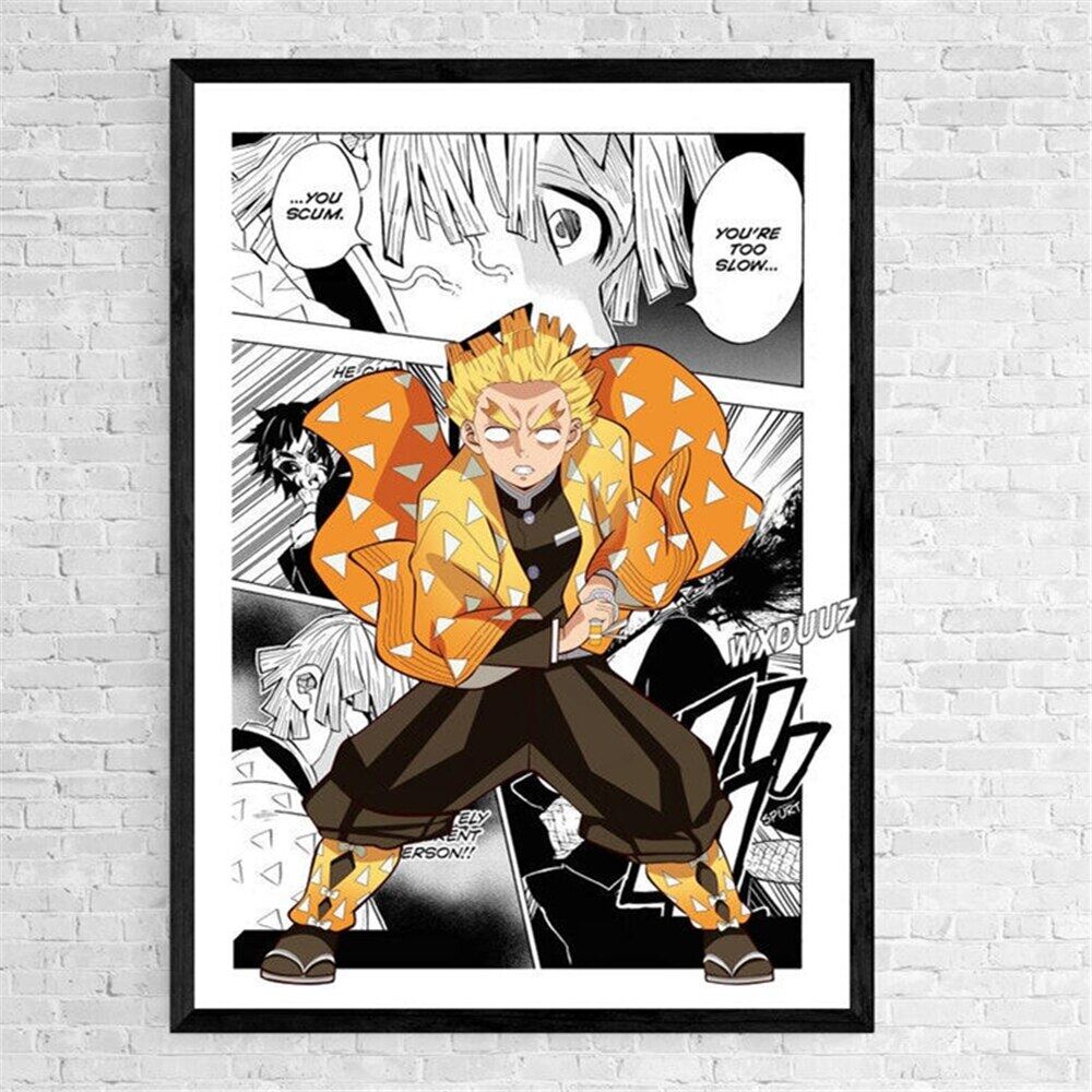 Em promoção! Japão Filme De Anime Cartazes Demon Slayer Tanjirou Inosuke  Quadrinhos Crianças Quarto Pintura De Decoração De Casa De Lona Da Pintura  A Arte De Parede Hd