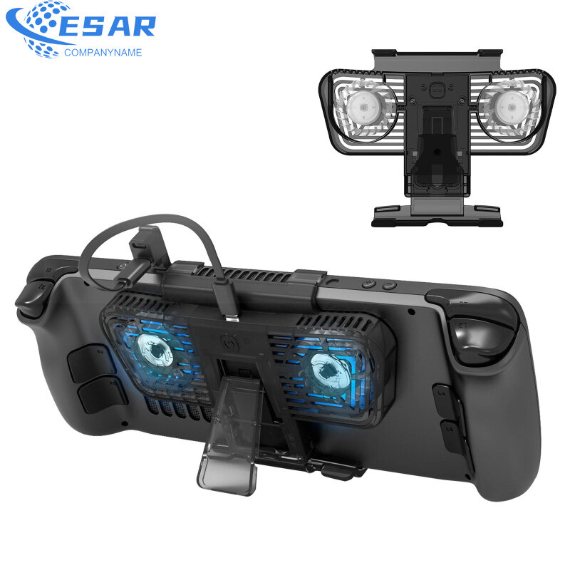 Ergonomic Cooling Fan With Bracket Compatible For Steamdeck / Switch / Oled Host With Dual C-port Adapter