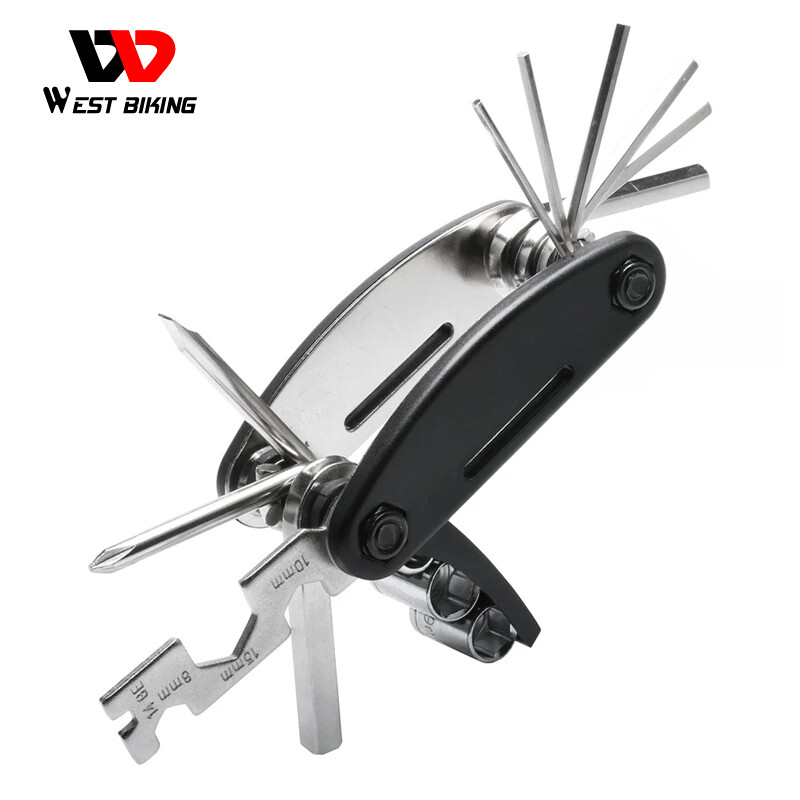 WEST BIKING Multifunction Bike Tools Kit Bicycle Repair Tool Spoke Wrench Cycling Tire Repair Tools Set