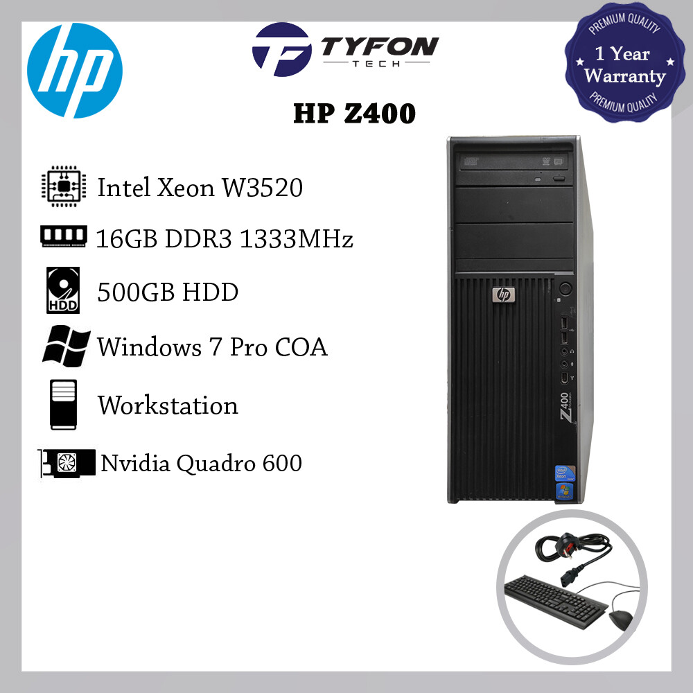 HP Z400 Workstation 16GB DDR3 RAM 500GB HDD Nvidia Quadro 600 Win