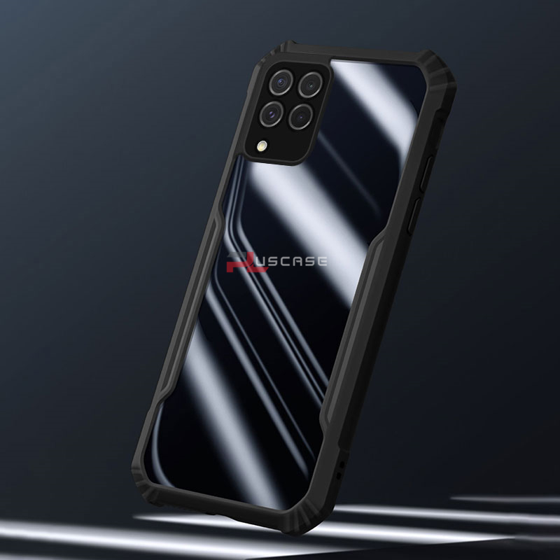 PlusCase for Samsung Galaxy M62 Case Air Cushion Hard Crystal Clear Back Soft Border Shockproof Full Protection Phone Casing