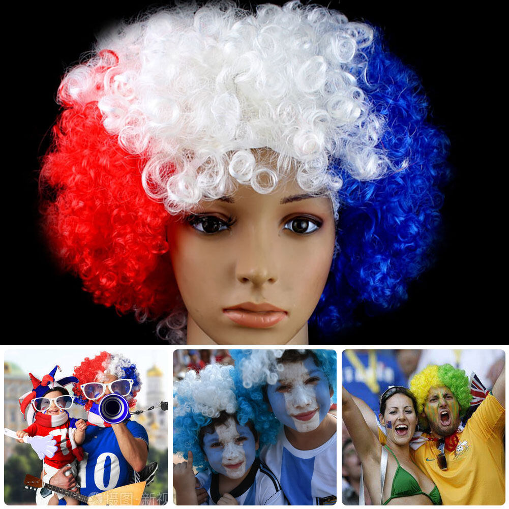 BC 2022 Qatar World Cup Hair Accessories Rainbow Long Wig Color Girls Headdress Children Hair