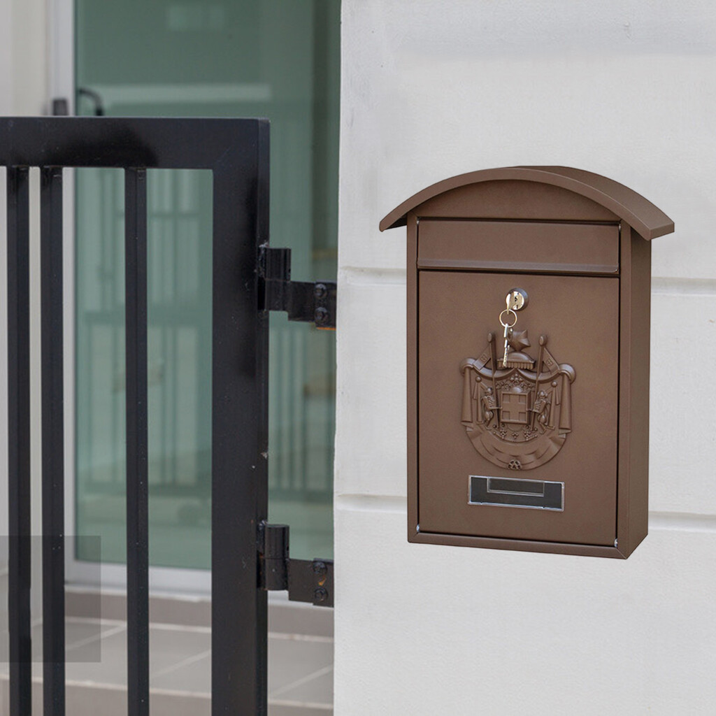 Blesiya Mailbox Mail Secure Locking Mail Box 26x10x36cm Decorative Letterbox
