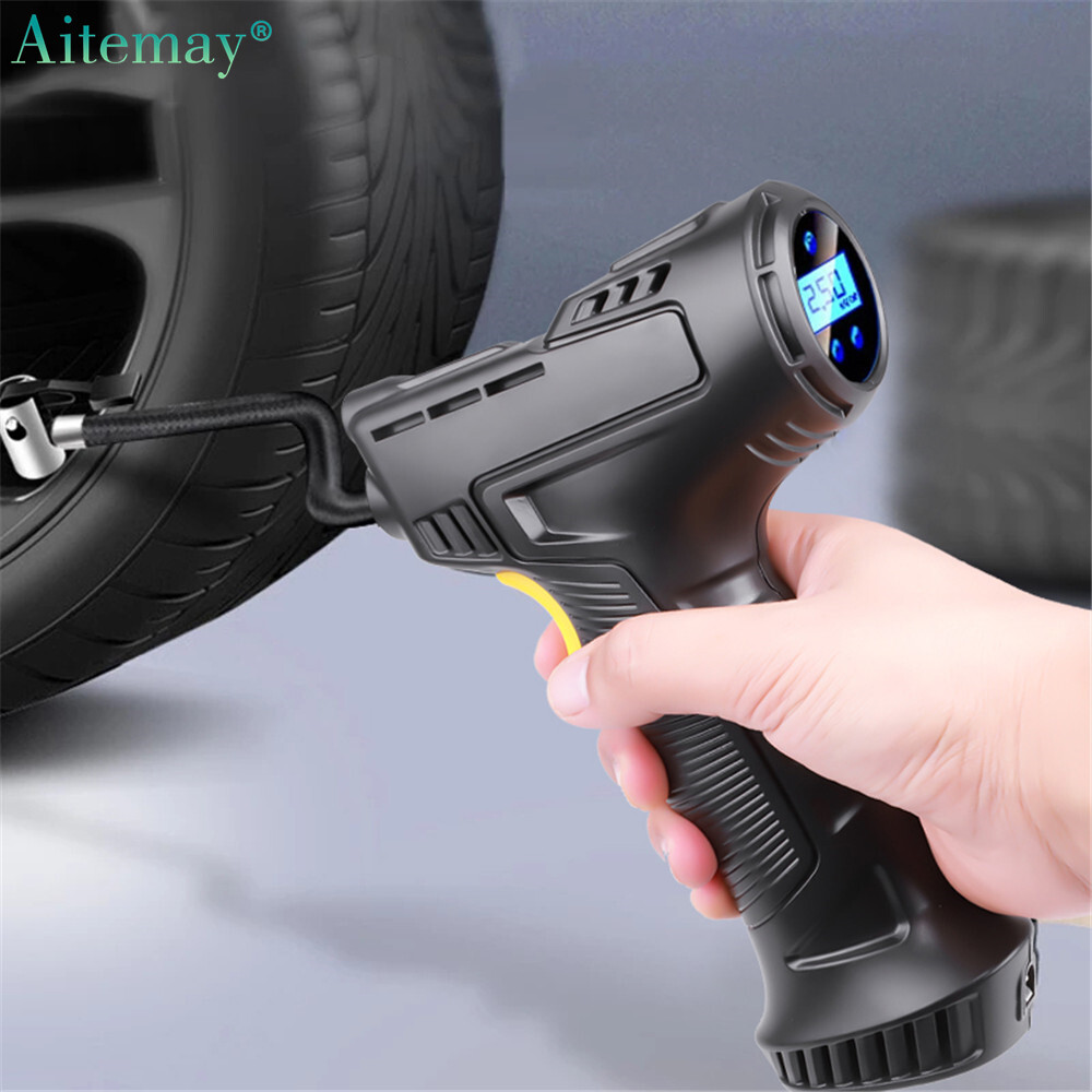 Aitemay Car Air Compressor Handheld Wireless Digital LED Tire Auto Smart Air Pump for 12V Car Motorcycle Tire Inflator
