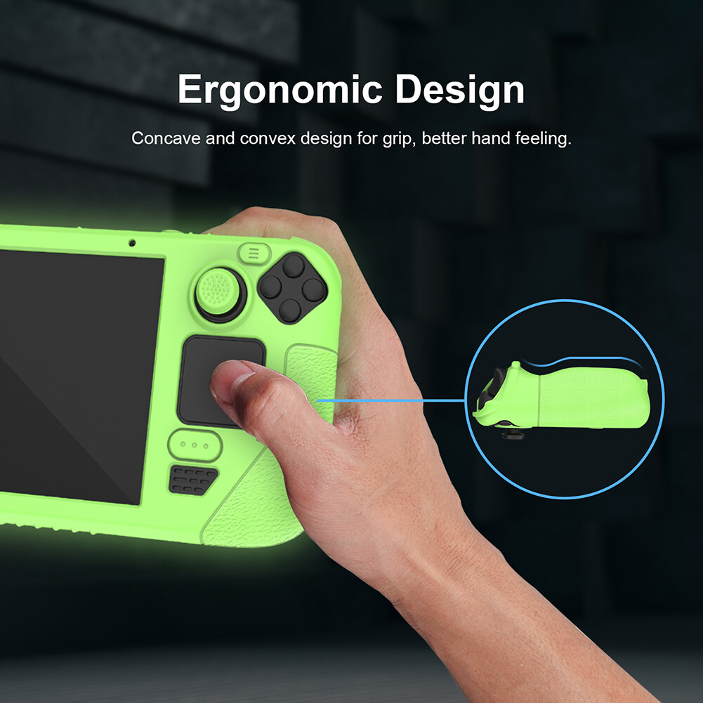 Protective Sleeve Silicone Shell Case Anti-Scratch Shockproof with Button Caps Game Accessories for Steam Deck Game Console