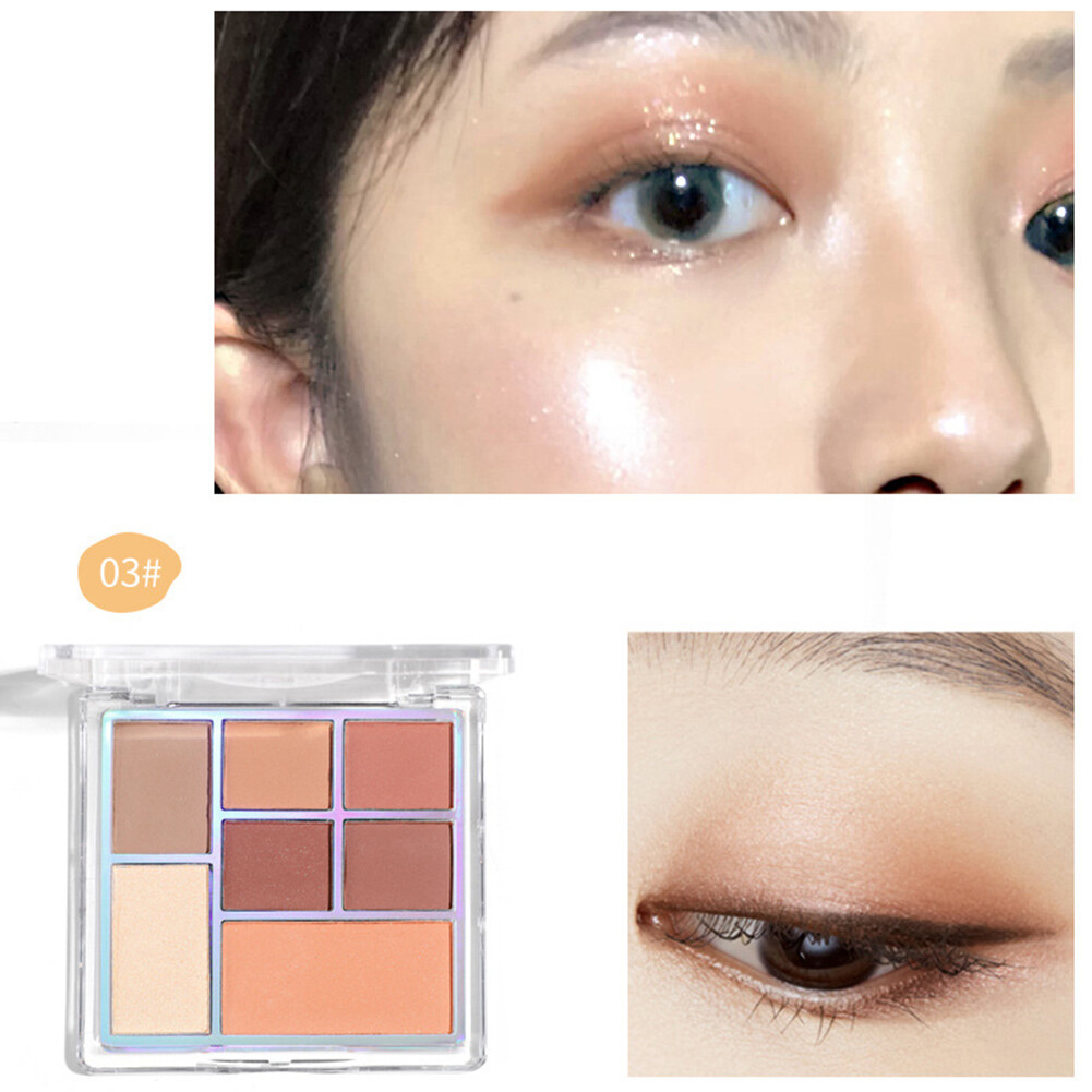 Beautybigbang 7-color eyeshadow pearl glitter matte earth tone palette