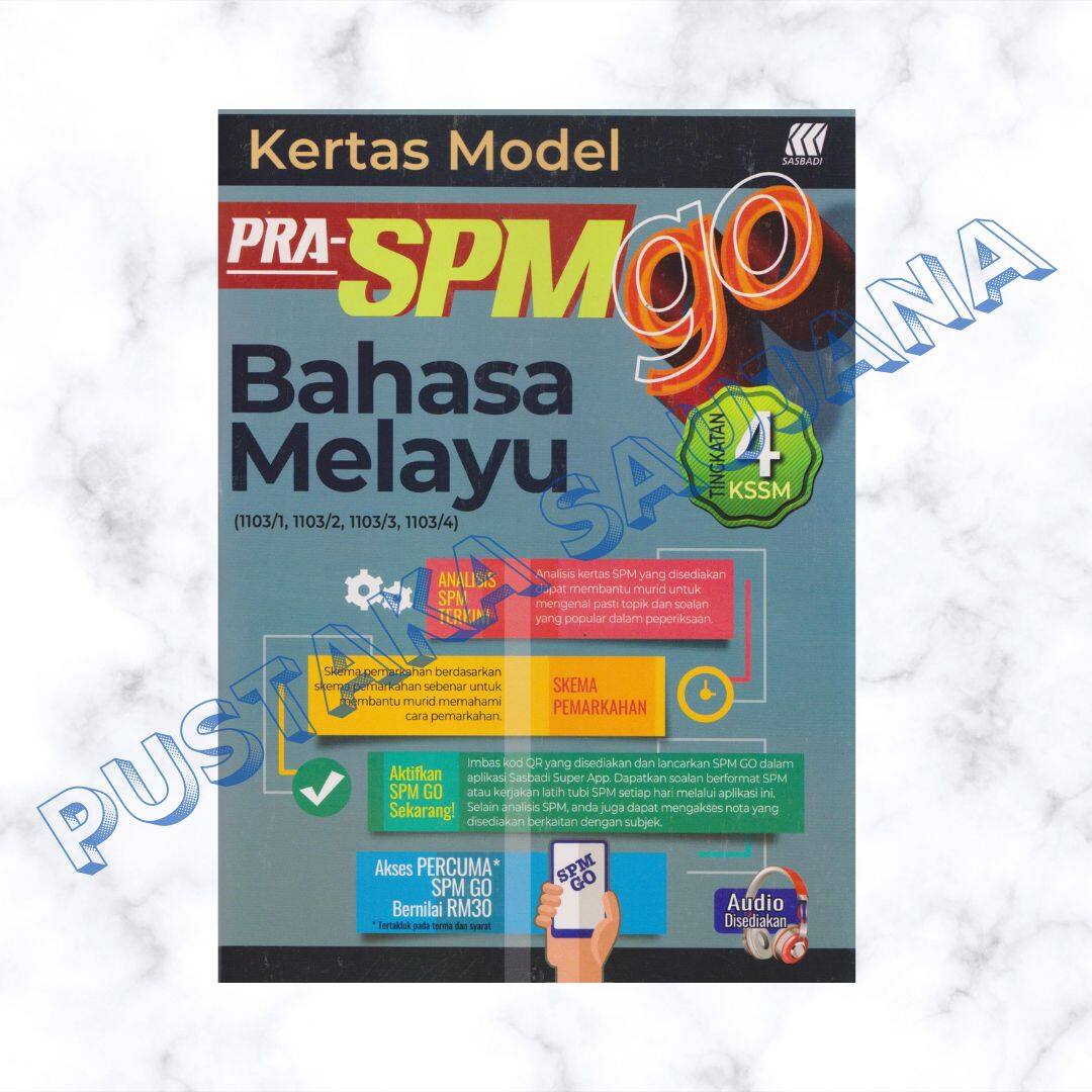 [saujana] Sasbadi Kertas Model Pra Spm 2024 Tingkatan 4 Lazada