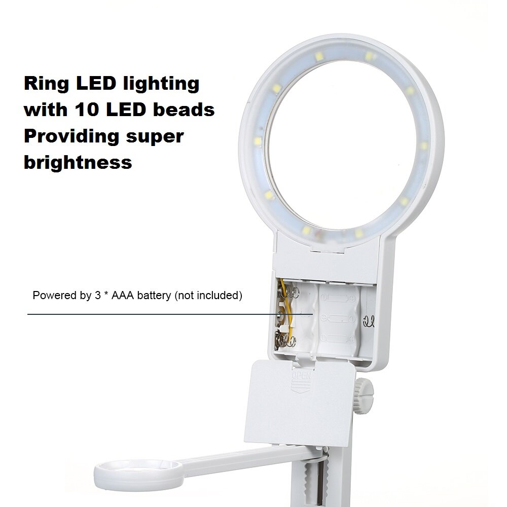 Kính Lúp Hàn Đa Năng Cảm Biến Thông Minh, Đèn LED 3X/4.5X/25X Kính Lúp Để Bàn Đế Hàn Cổng USB Dụng Cụ Sửa Chữa Kính Lúp