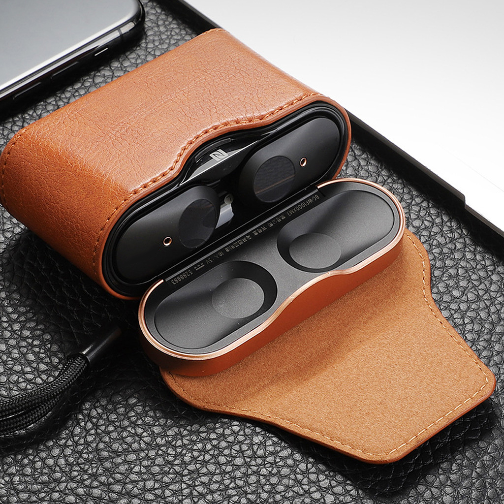 ✪Dustproof Leather Protective Cover Case Storage Bag for Sony WF-1000XM3 Earphone