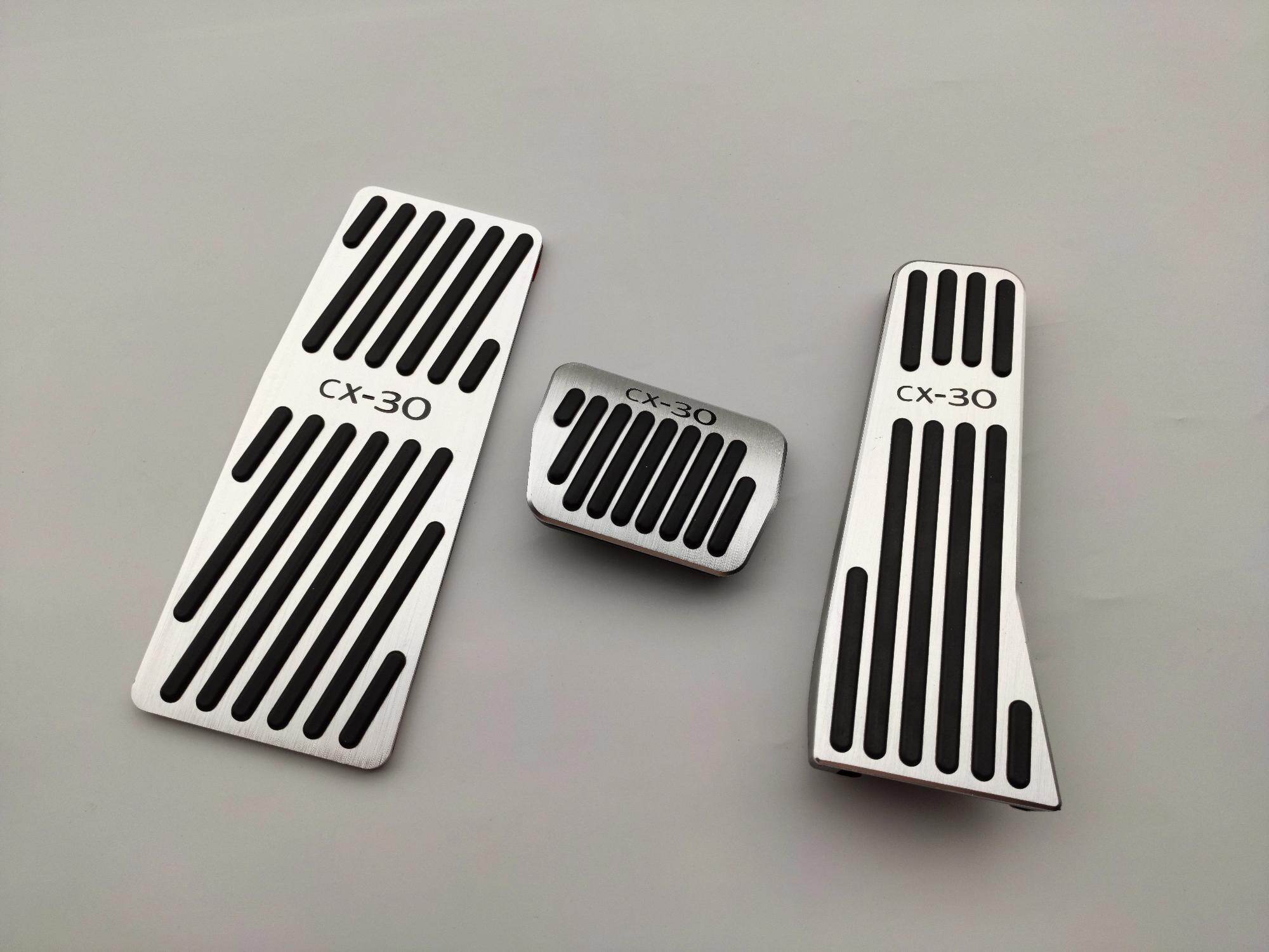 Carhanson Car Accessories For Mazda CX30 CX-30 Aluminum Gas Rest Foot Pedal 2019 2023 Pedal Pad Car Accelerator Brake Footrest Pedal Protector Sticker