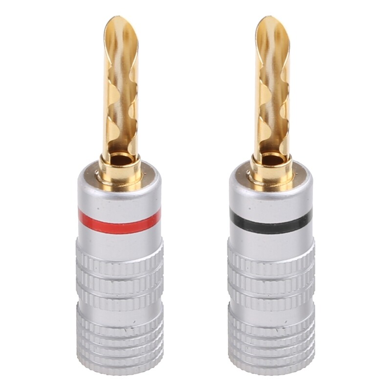 8 Pcs Gold Plated Copper BFA 4mm Banana Plug Adapter Wire Speaker Connectors