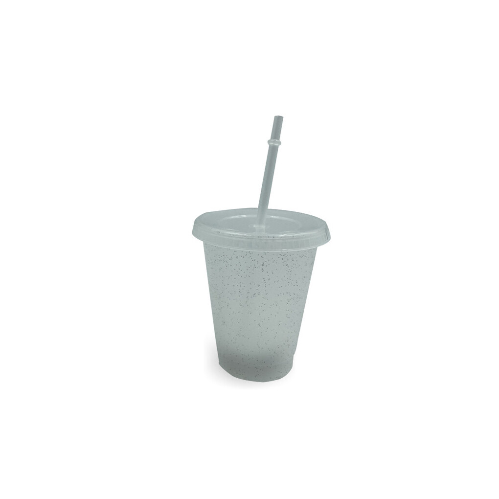 Drinking Cup with Lid & Straw PP Plastic Bottle for Reusable Bottle for Cold Drink Coffee Juice Smoothie