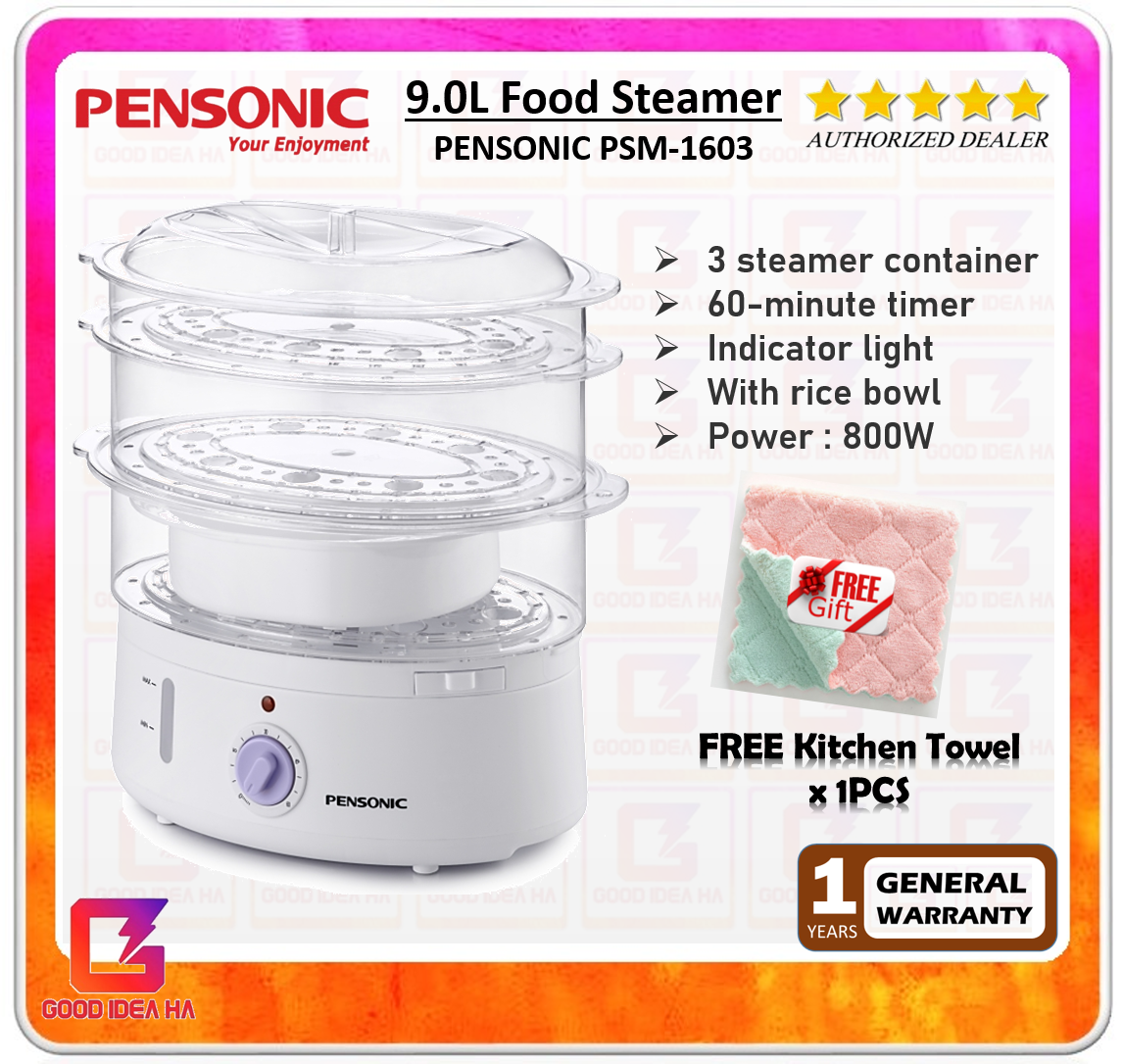 *FREE KITCHEN TOWEL* Pensonic 9.0L Food Steamer (3 Tier) PSM1603