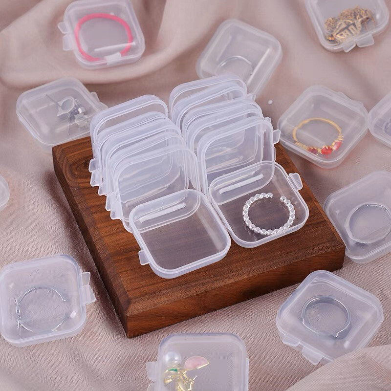 Packaging Box For Earrings Finishing Jewelry Storage Plastic Boxes Square Transparent