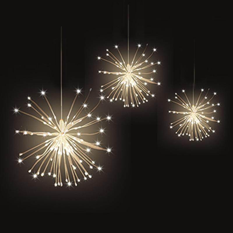 Festival Hanging Starburst String Lights 150-200 Leds Firework Lights Copper Wire Starburst String Lights 8 Modes on Ba ttery with Remote Hanging Fairy Lights Party Patio Garden Decor