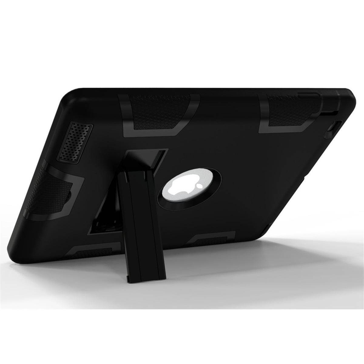 for iPad 4 3 2 Case [Full Body Protective] Rugged Three Layer Hard PC+ Soft Silicone Hybrid Armor Cover, with Adjustable Built-in Kickstand, Anti Slip, Shockproof, Impact Resistant