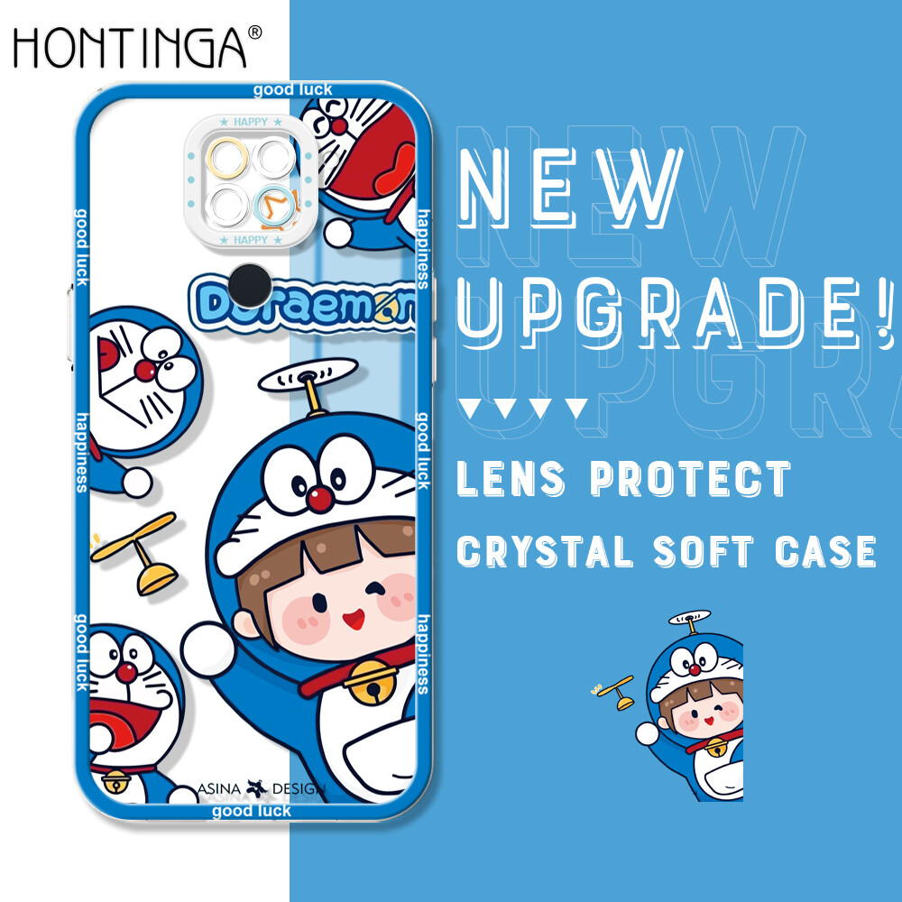 Hontinga Casing Case For Xiaomi Redmi Note 11T Pro+ Note 11S Note 11 Pro 5G 4G Note 8 Pro Note 9 Case Transparent Clear Case Anime Doraemon Soft Silicone Full Cover Camera Protection Shockproof Rubber Cases Back Cover Phone Casing Softcase For Girls