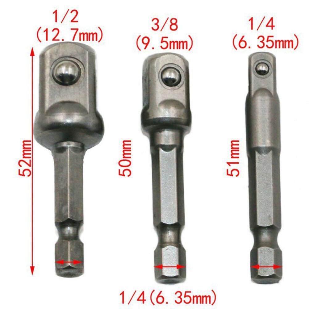 3 Chuôi Lục Giác Ổ Vít Mũi Điện Ổ Cắm Cờ Lê Adapter