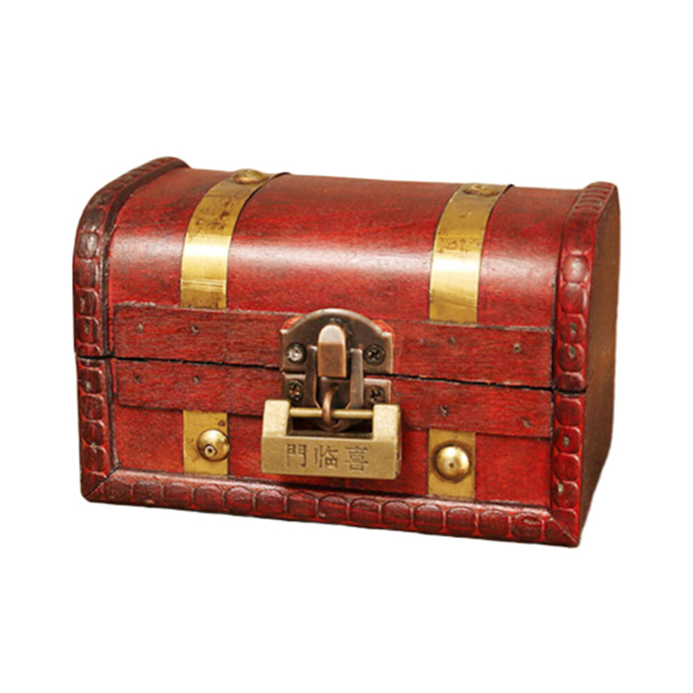 Hộp Đựng Trang Sức Bằng Gỗ Cổ Điển, Hộp Đựng Đồ Trang Điểm Kho Báu Trang Trí Nhà Cửa