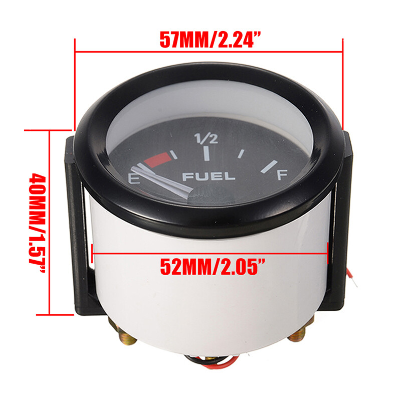 BOKALI 1 Bộ Đồng Hồ Đo Mức Nhiên Liệu Xe Hơi 52Mm 12V Với Cảm Biến E-1/Chỉ Báo Con Trỏ 2-F