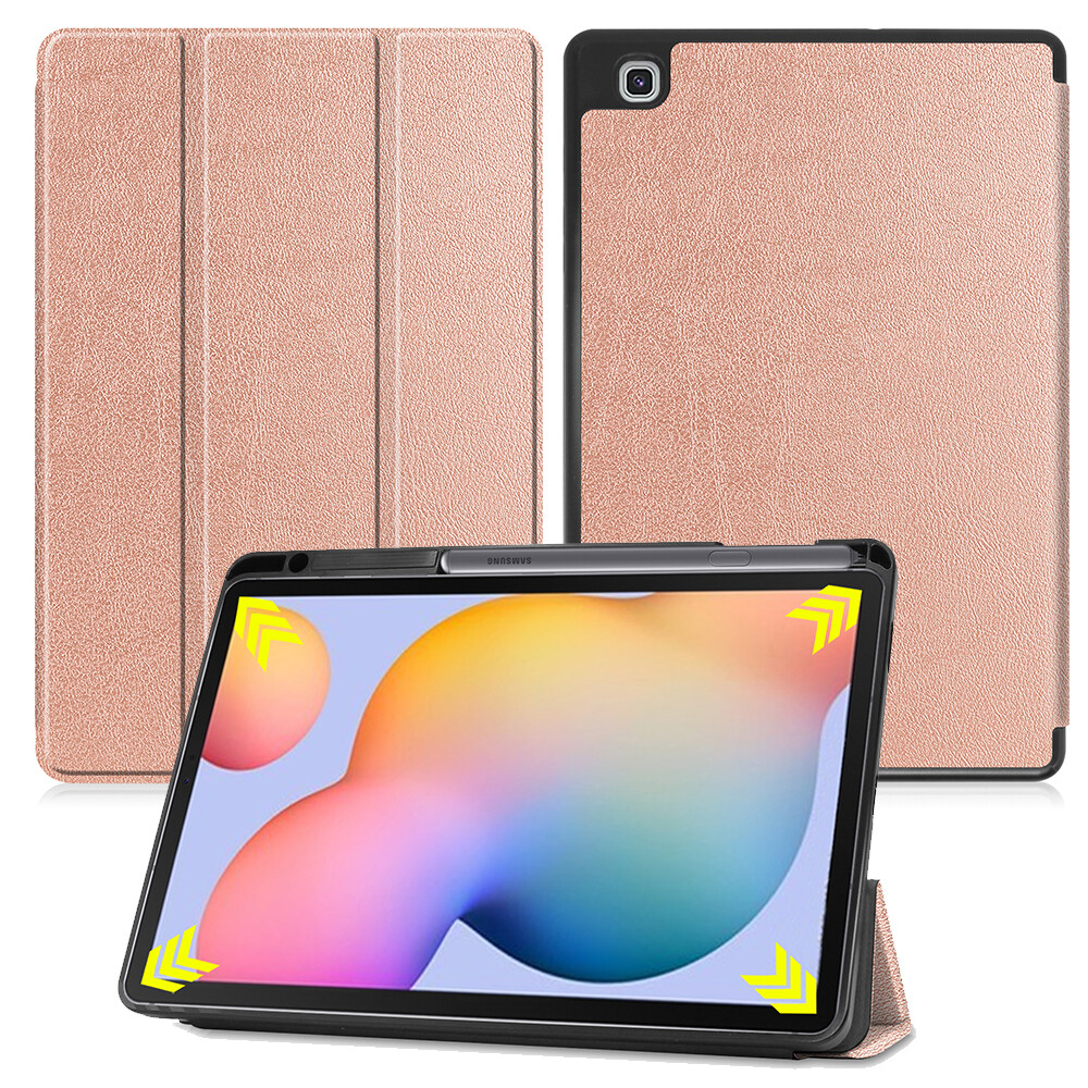 Leather Case for Samsung Galaxy Tab S6 Lite 10.4 Inch 2024 2022 2020, Slim Tri-Fold Stand [Auto Sleep/Wake] Smart Flip Shockproof Protective Cover with [S-Pen Holder]