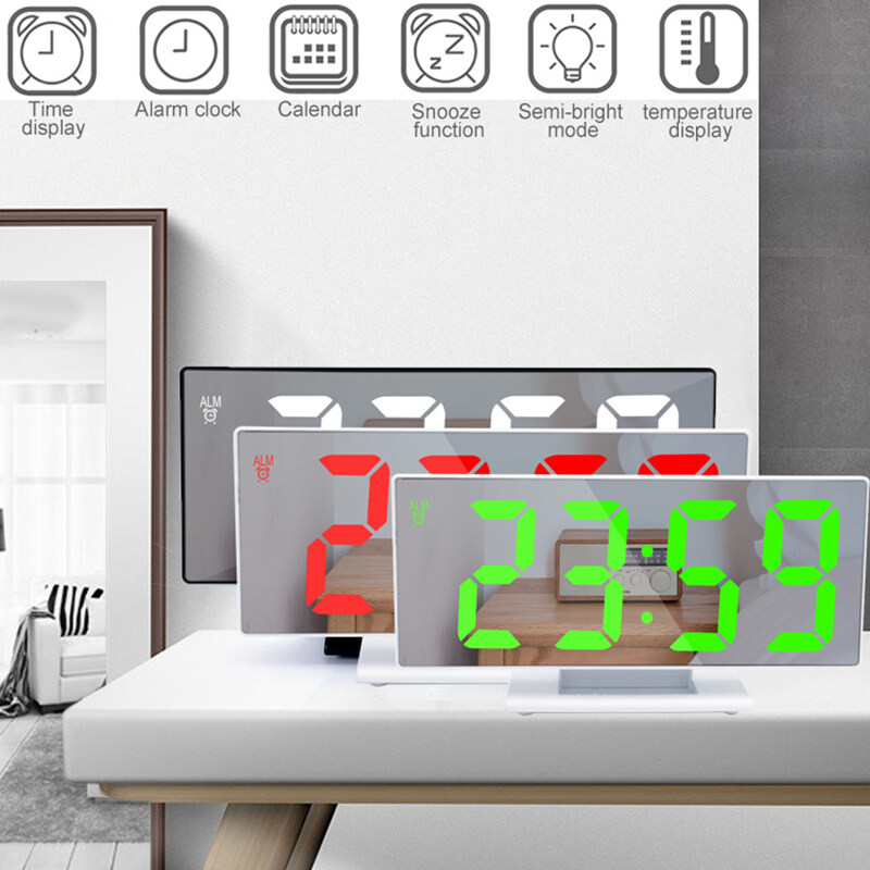 Nơi bán 【Digital Báo Động Clock】Bedside Đồng Hồ Báo Thức, Hiển Thị Thời Gian Gương Kỹ Thuật Số Pin Hoạt Động