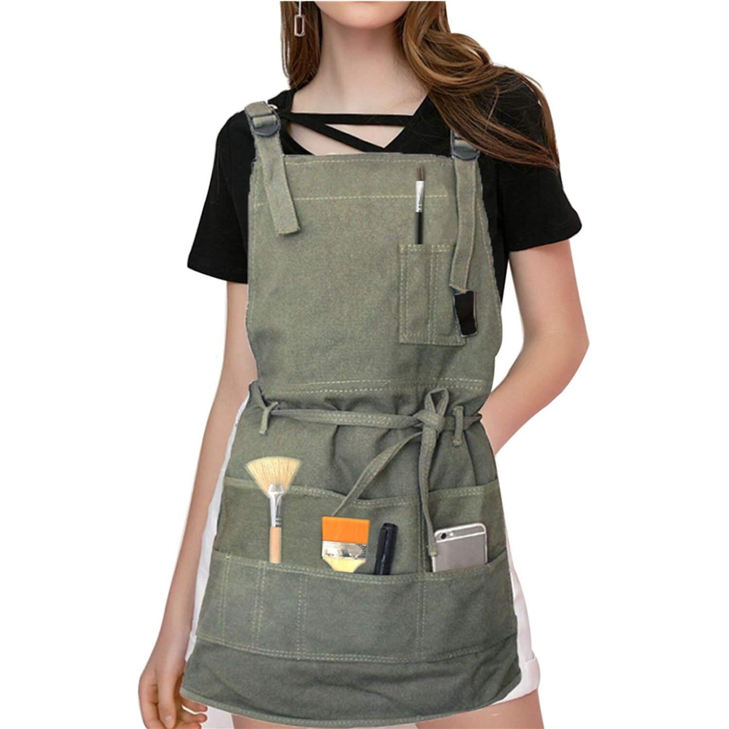 Canvas Painting Teacher Oil Painting Work Gouache Watercolor Apron Artist Apron Neutral Painter Painting Art Gardening Overalls