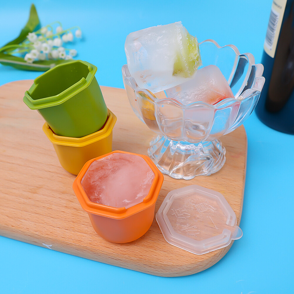 3 Colors Ice Cube Tray Mold Silicone Ice Cube Maker Ice Shape with Lid