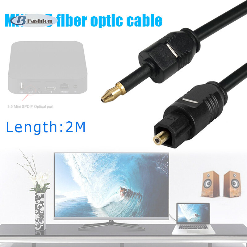 B-F Mini Cable 3.5mm SPDIF Optical Fiber Cable 3.5 to Optical Audio Cable Adapter for