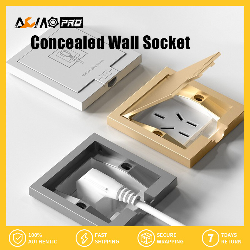 Aumopro 1PC 86 loại tường ẩn Ổ cắm ổ cắm phổ thông ổ cắm nhúng 10A/16A ổ cắm tường Bảng điều khiển Ổ cắm điện với bìa-không thấm nước Splashproof điều chỉnh độ sâu