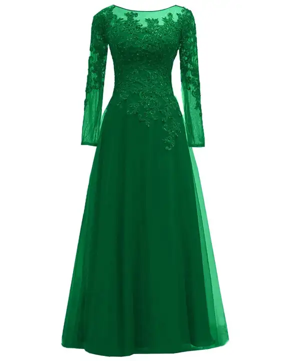 green bridal dress