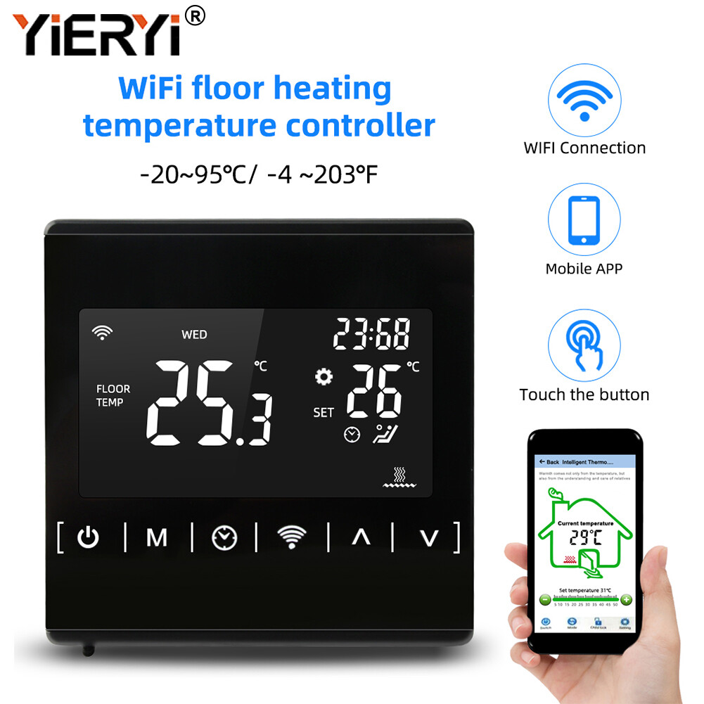 Yieryi Digital Wifi Smart Thermostat Electric floor Heating cold Temperature Controller for Room