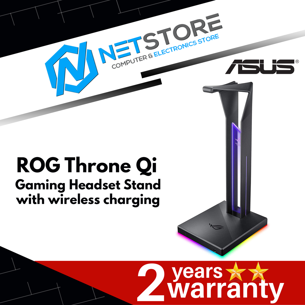 asus rog throne qi gaming headset stand with integrated 10w wireless qi charging