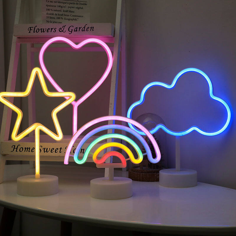 KS Creative neon rainbow modeling room dormitory bedside computer esports romantic atmosphere led table lamp ins wind