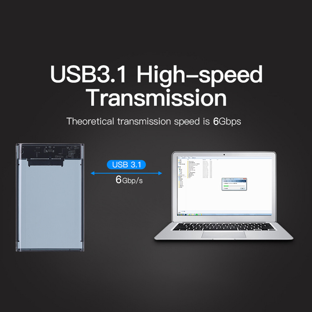 USB 3.1 Type-C Mobile Hard Drive Case 2.5 inch SATA HDD SSD External Case