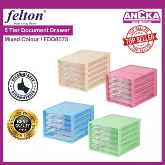 Felton 5 Tier Random Colour Document Drawer Organizer Modefied