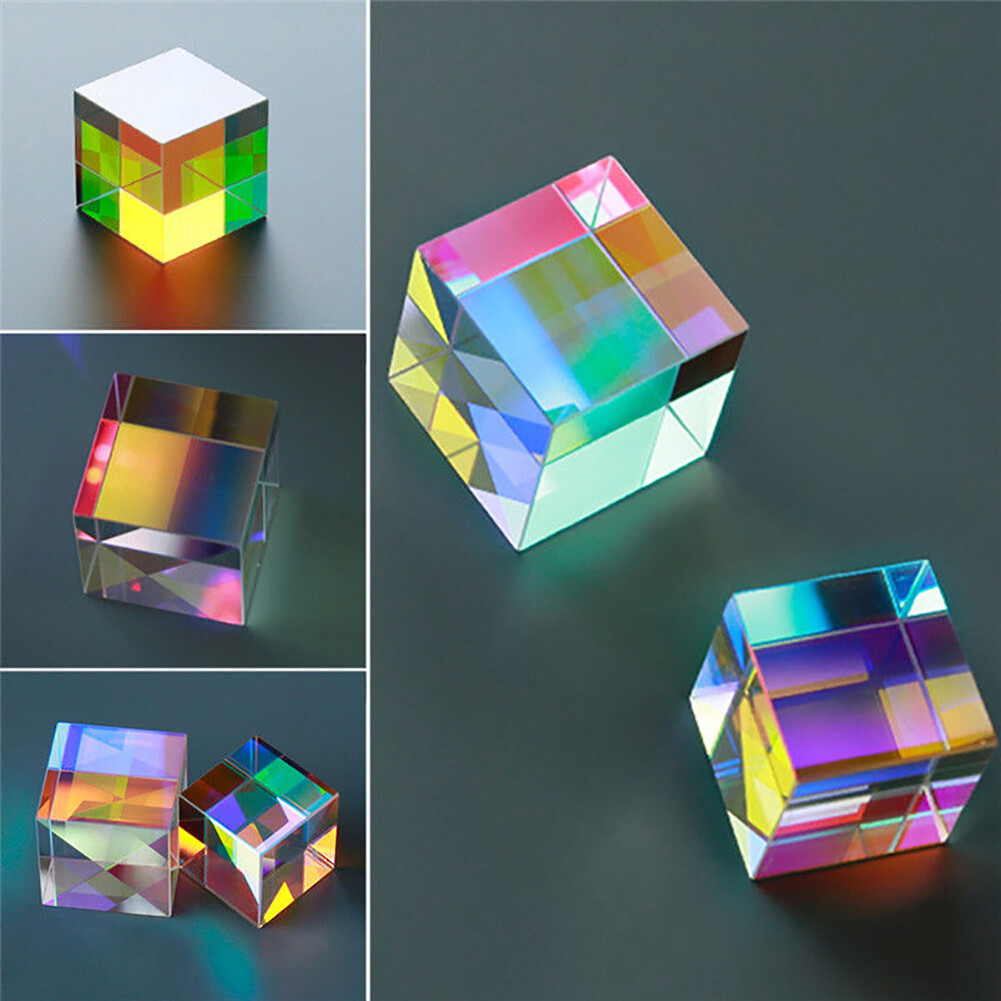 HZY Optical Glass X-cube Dichroic Cube Prism RGB Combiner Splitter Educational STEM Gift for Boys Girls