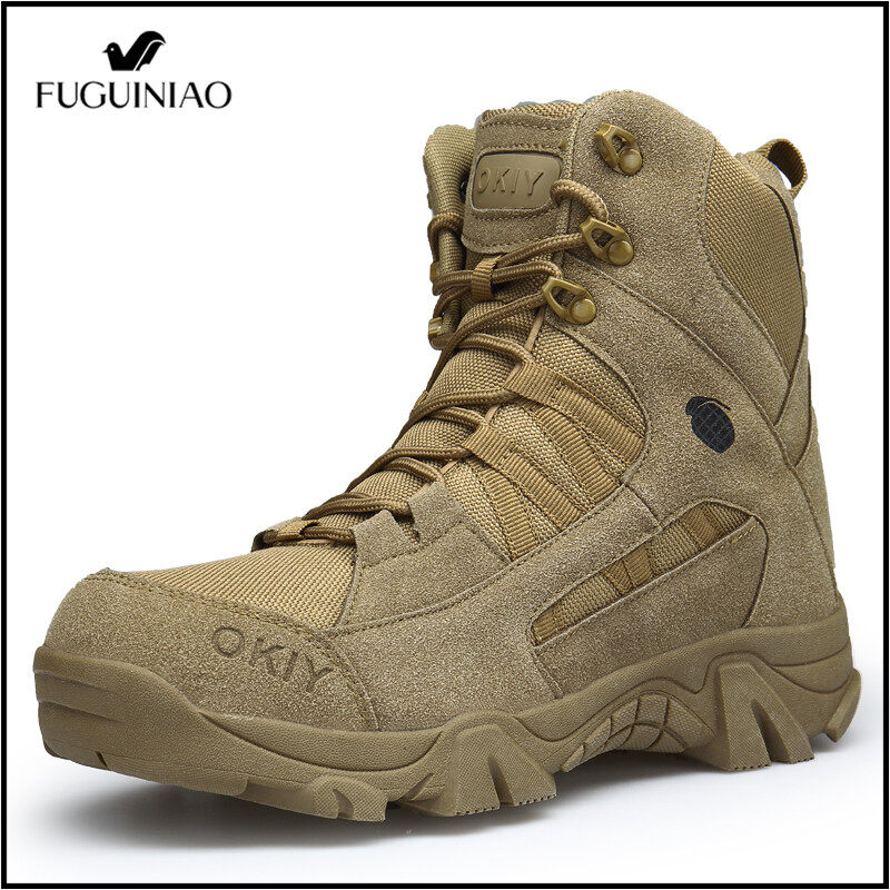 Fuguiniao 2021 New Men's Breathable Military Boots Commando Outdoor Desert Tactical Boots Combat Boots（Free Shipping）