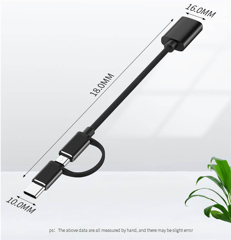 VAORLO Cáp Chuyển Đổi USB OTG 2 Trong 1 Bộ Chuyển Đổi USB Type C Micro USB Sang USB 3.0 Dây Cáp Dữ Liệu Chuyển Đổi Dành Cho Huawei, Cho MacBook U Disk