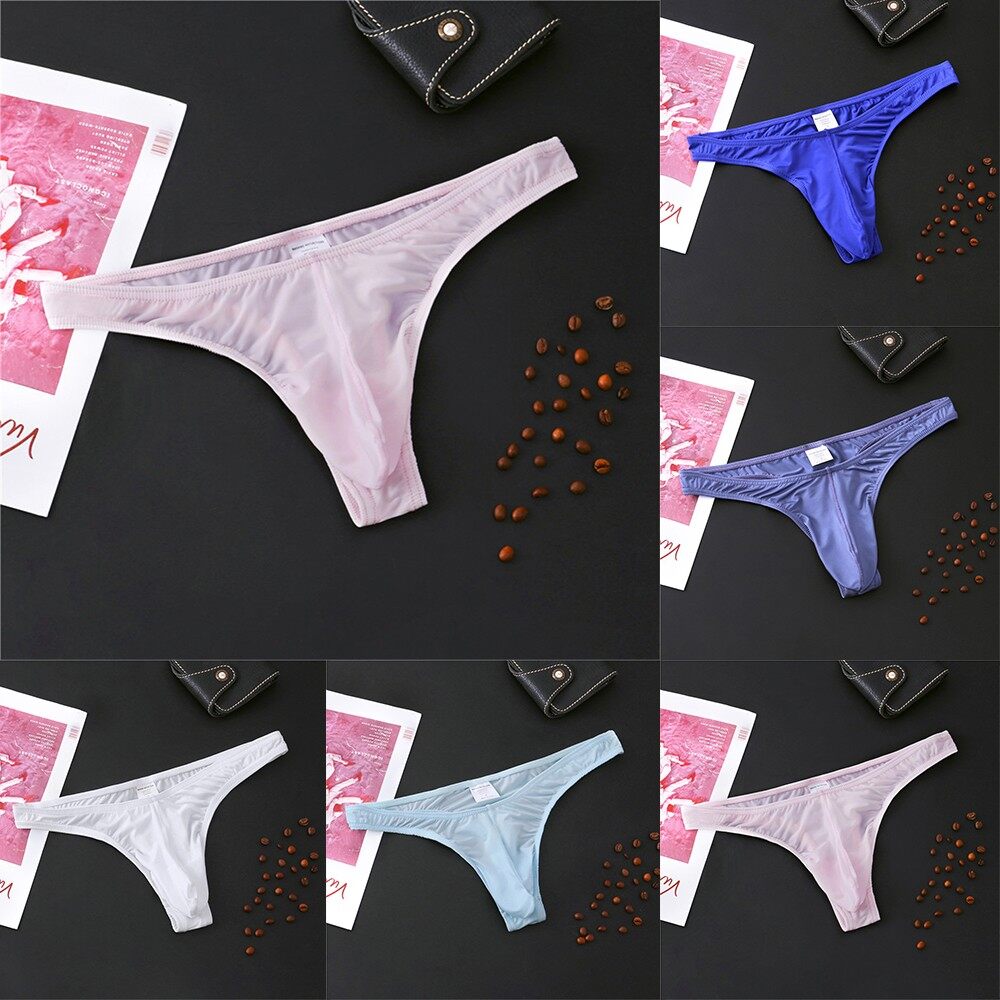 Translucent Men Briefs Breathable Underpants Bulge Pouch Underwear Convex