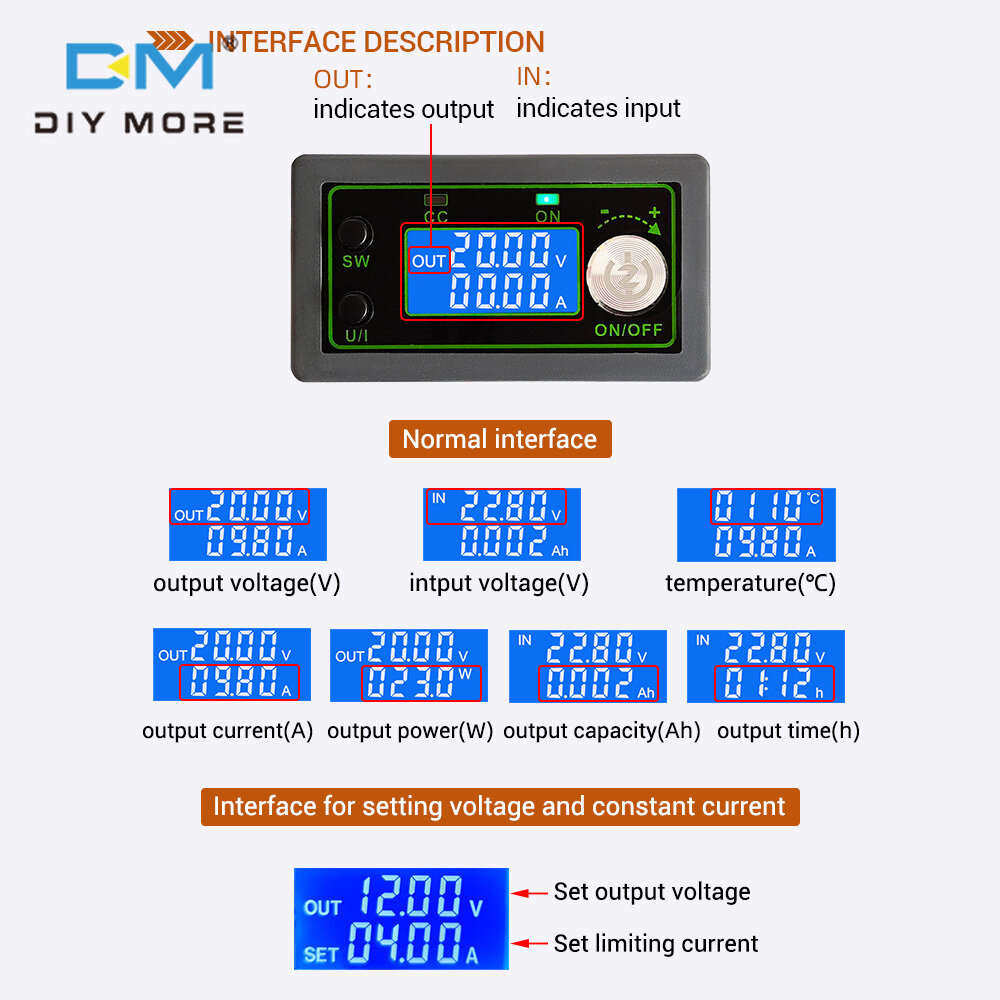 diymore Mô-đun Nguồn Giảm Áp DC WZ10020L Nguồn Cung Cấp Pin Năng Lượng Mặt Trời MPPT Điện Áp Cao Áp 100V 1000W