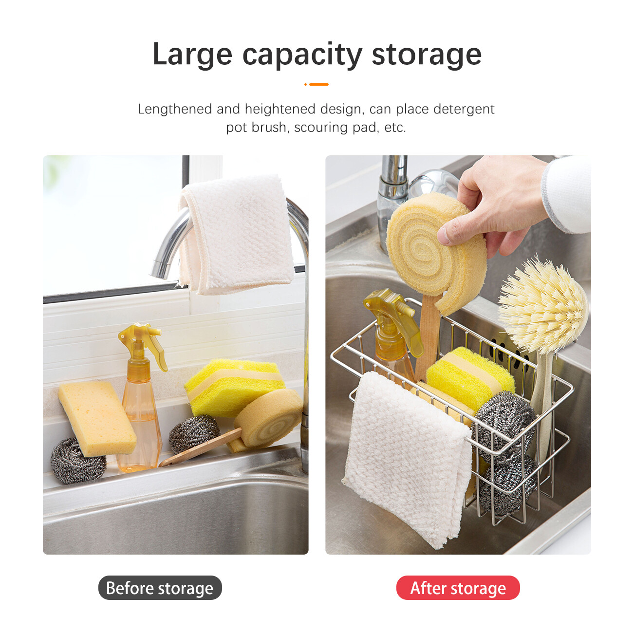 CNMF PP Desktop High-Capacity Durable Drain Wipe Storage Shelf Kitchen