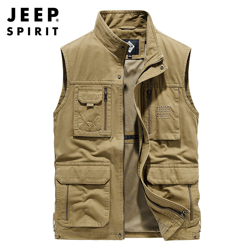 JEEP SPIRIT Vest Men's Thin Casual Sports Vest Jacket Large Size
