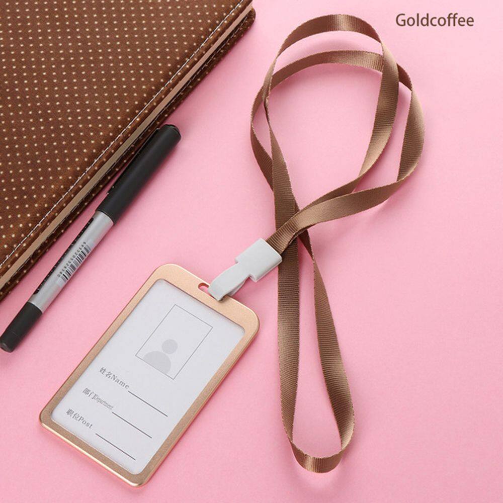 Alloy Employee Name Company Certificate Cover Security Business ID Card Holder Pass Tag Work Badge with Lanyard