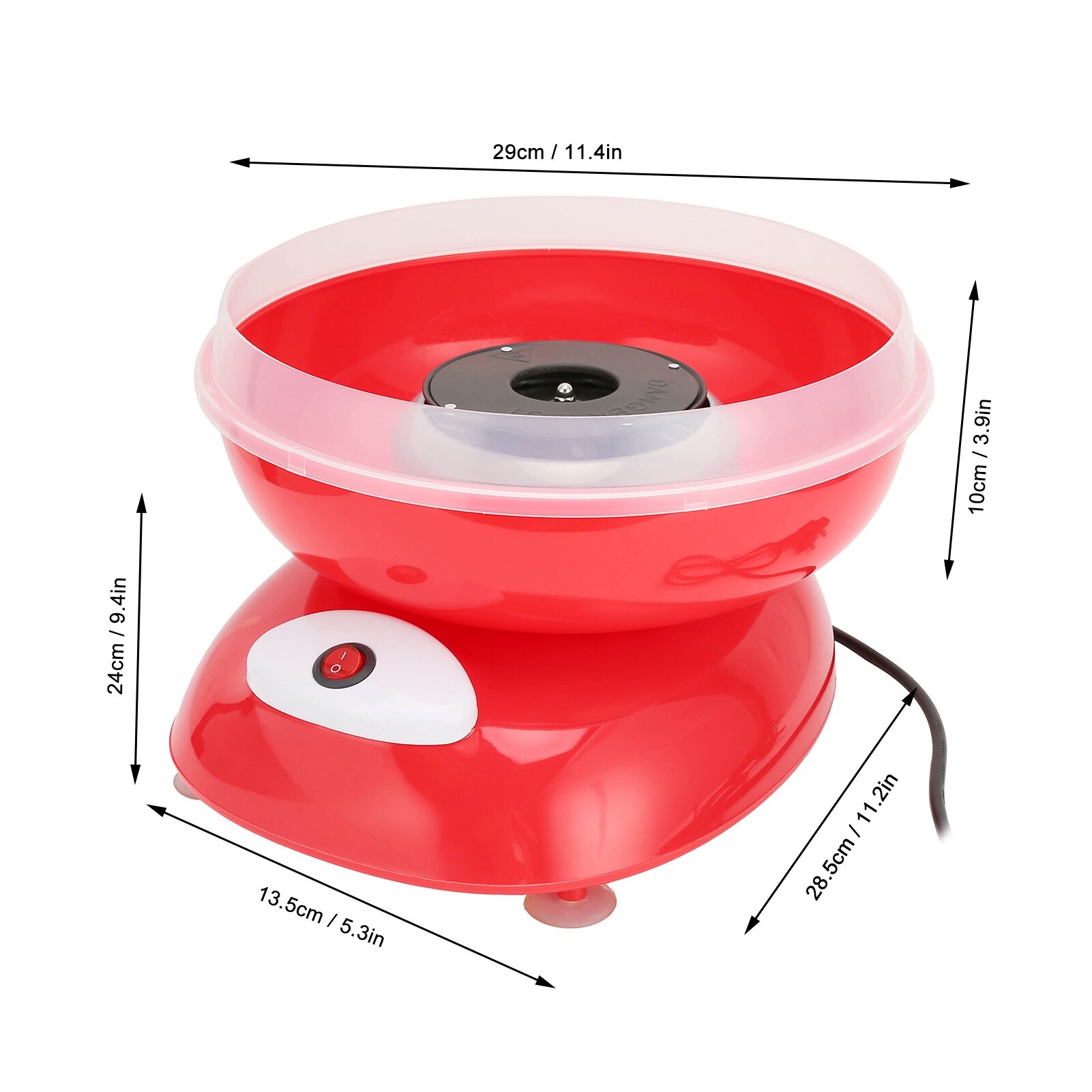 เครื่องทำสายไหมเด็ก DIY Home‑Made Mini Candy Floss Maker เครื่องมือสำหรับวันเกิด Party สีแดงมาตรฐาน US 110V