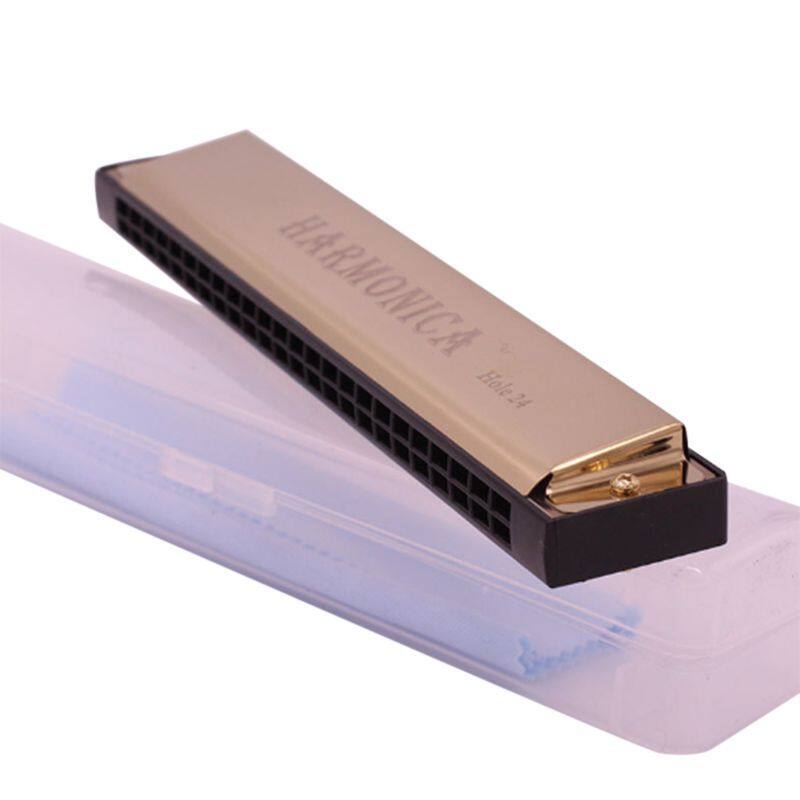Harmonica Children Adult 24 Hole C Tone Tremolo Musical Instrument Student Beginner Gift Folk Music Portable Mouth Organ 56p